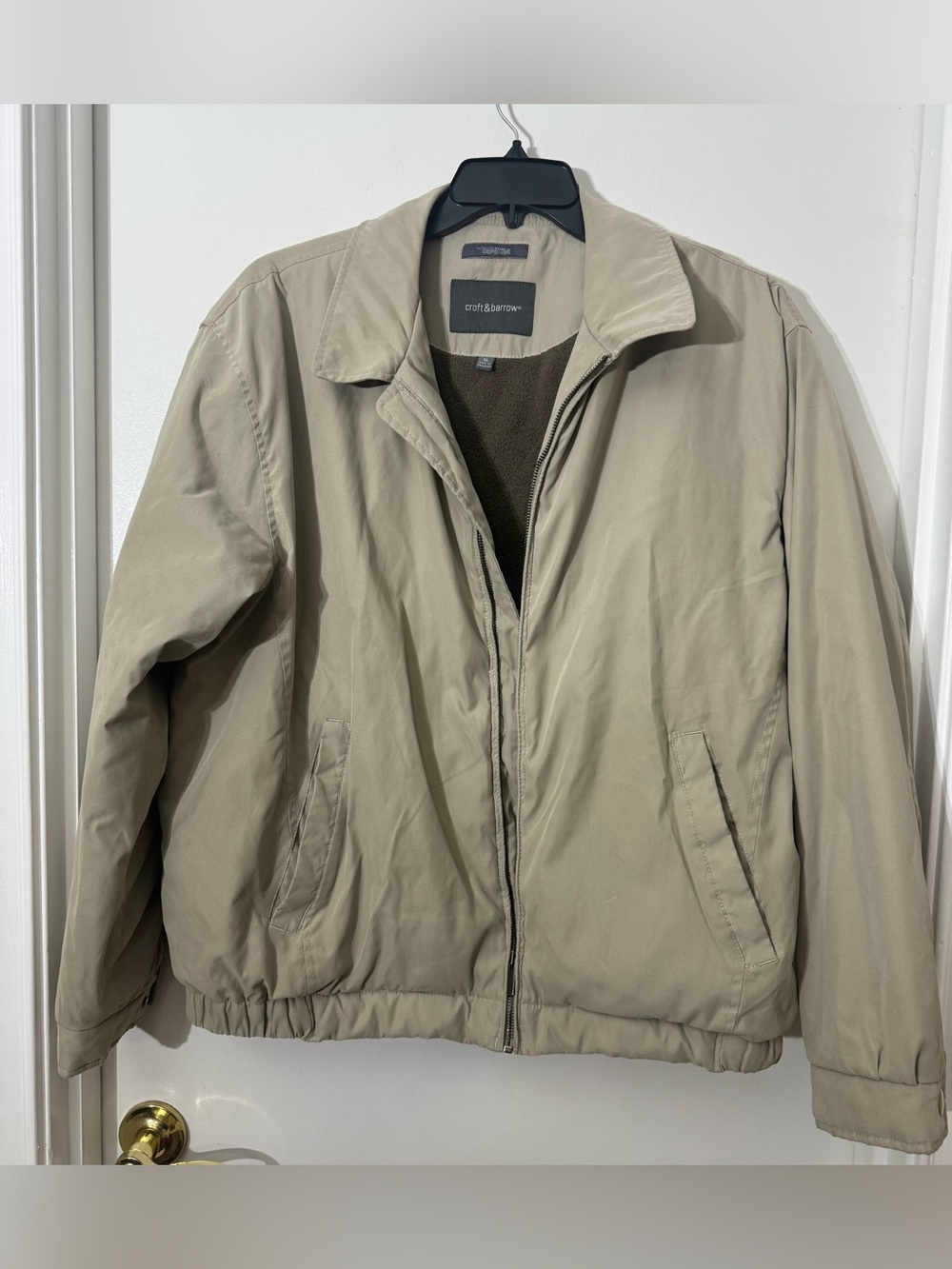 croft & barrow Men's Light Tan Zip-Front Shirt Jacket